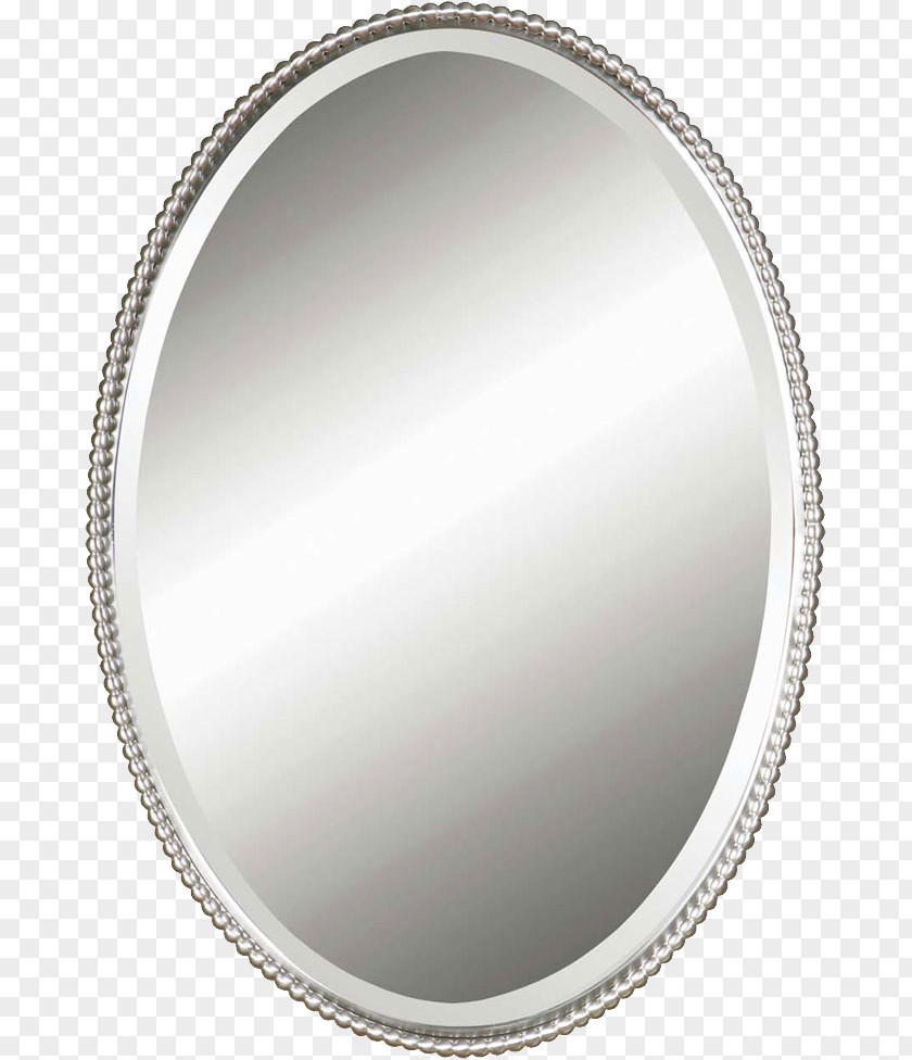 Mirror HD Wall Light Silver Oval PNG