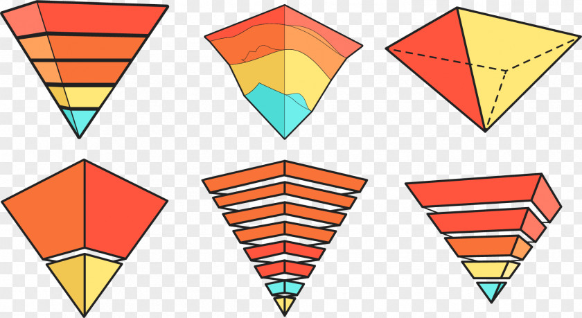 Rainbow Inverted Pyramid Triangle PNG