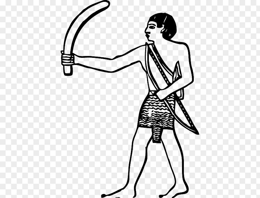 Black And White Man Ancient Egypt Egyptian Hieroglyphs Clip Art PNG