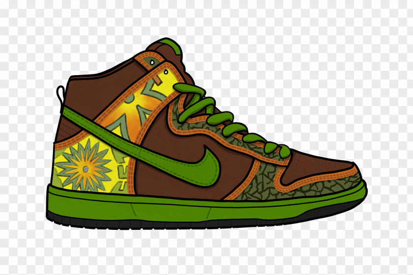 Nike Skateboarding De La Soul Dunk Sneakers PNG