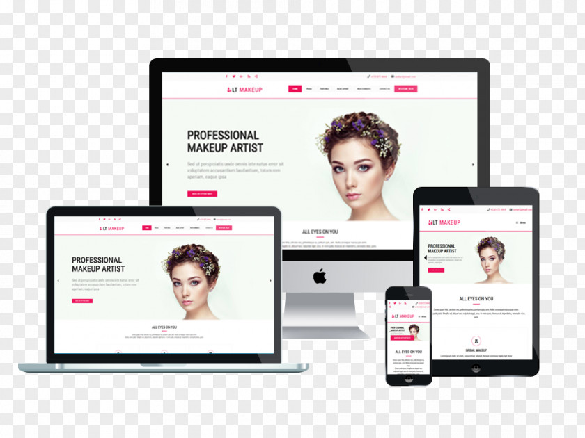 Hairdressing Theme Responsive Web Design Template System PNG