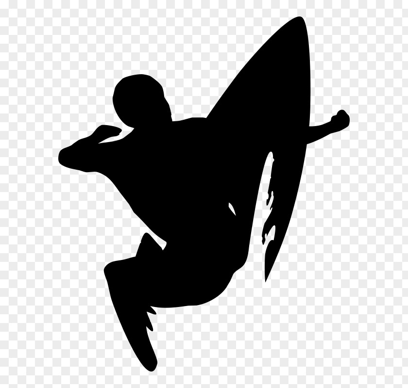 Surfing Silhouette Surfboard Wall Decal PNG