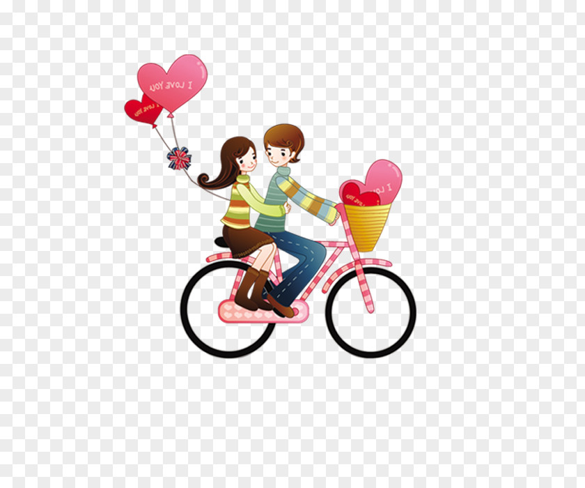 Cartoon Couple Cyclist PNG