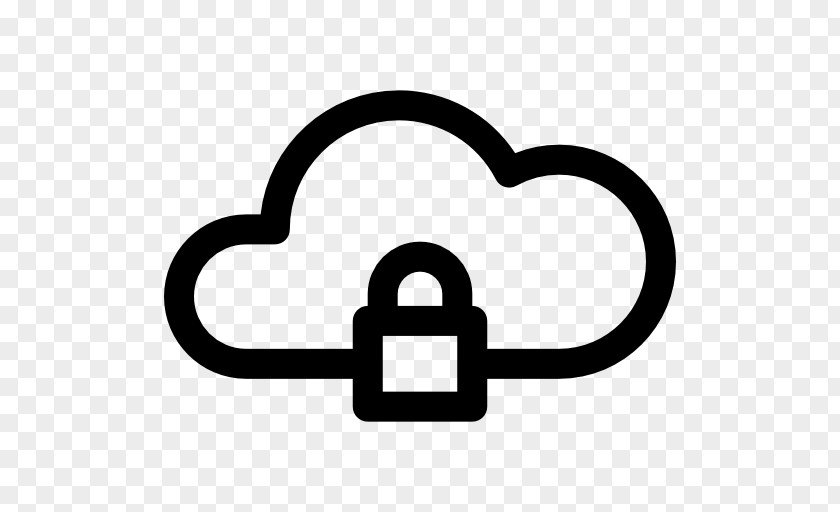 Cloud Security Padlock Line Clip Art PNG