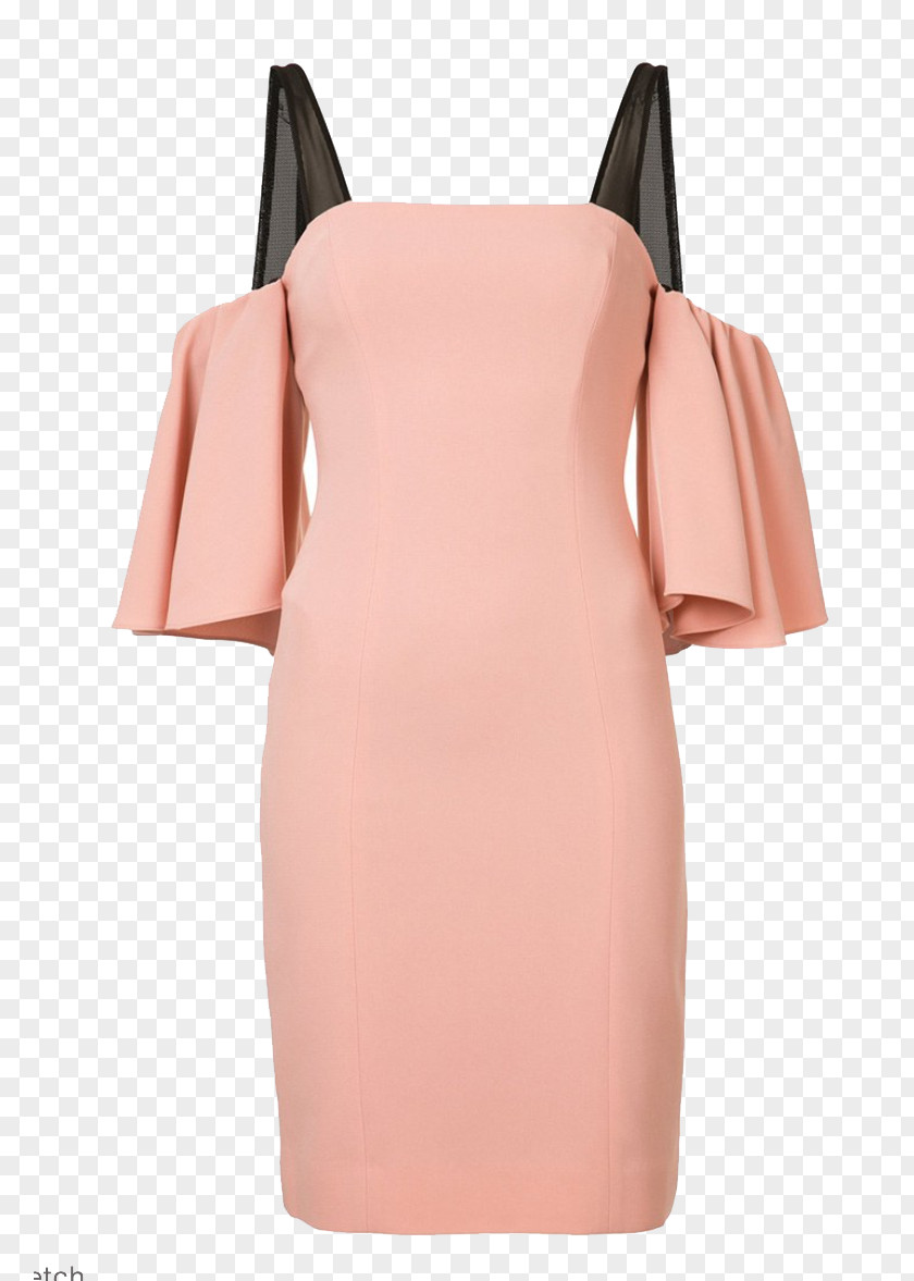 Satin Shoulder Cocktail Dress PNG