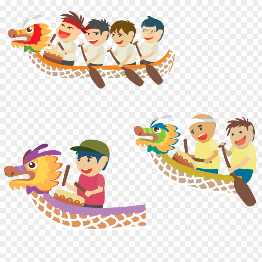 Hand-painted Cartoon Dragon Boat Bateau-dragon Watercraft Clip Art PNG