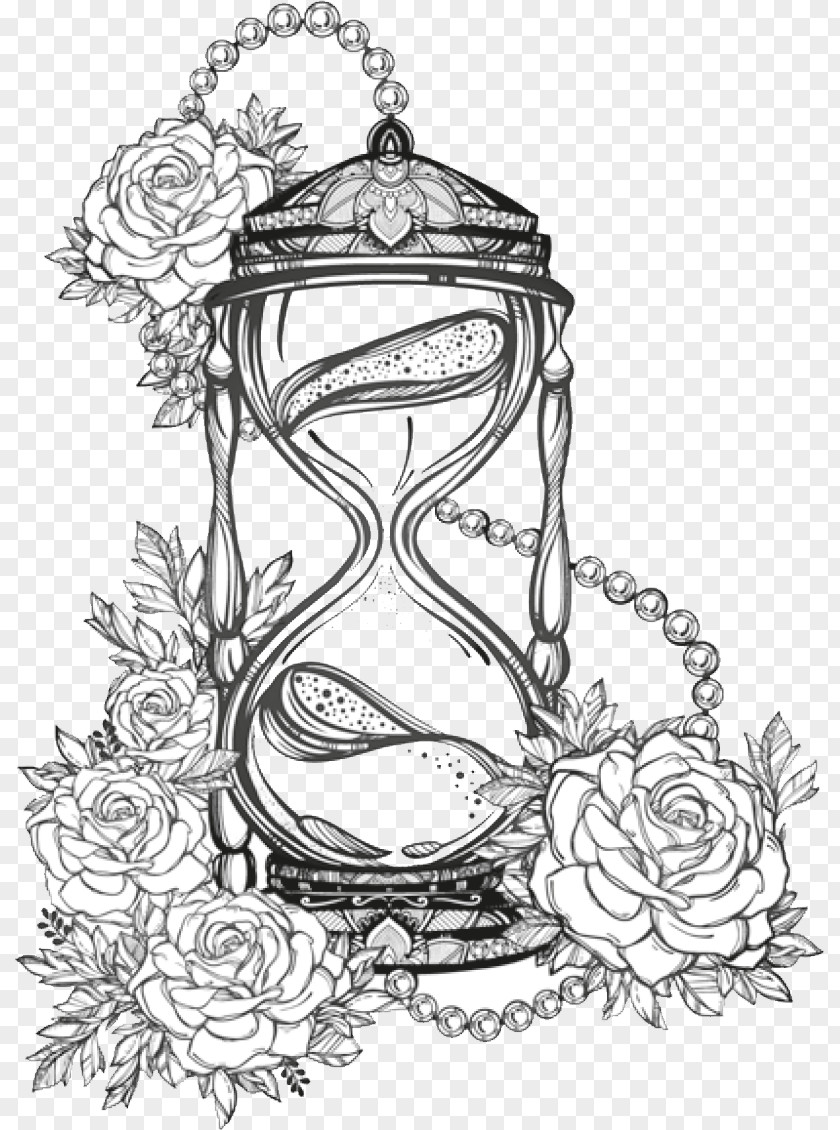 Hourglass Drawing Sketch Image Line Art PNG