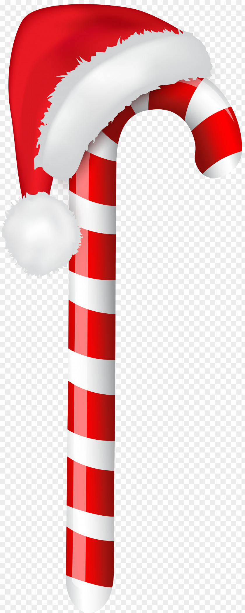 Candy Cane With Santa Hat Clip Art Image Claus Christmas PNG