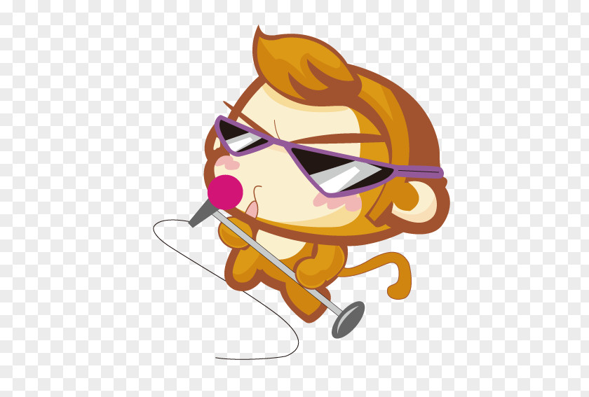 Singing Monkey Cartoon Wallpaper PNG