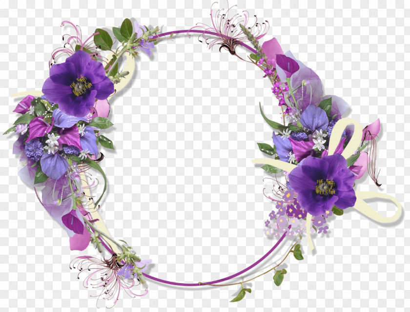 Floral Frame Artificial Flower Design Floristry Violet PNG