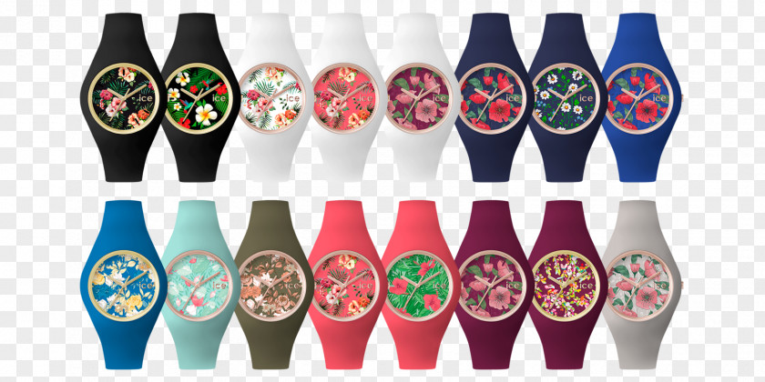 Om Ice-Watch Flower Clock Horology PNG
