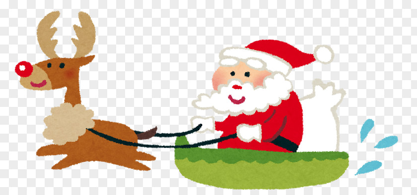 Santa Claus Christmas Day Tree Reindeer Card PNG