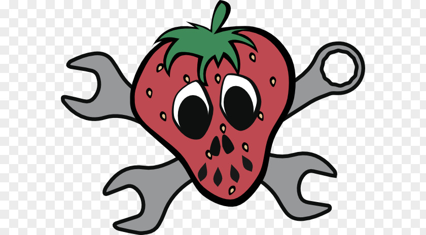 Mechanic Skull Strawberry Line Art Fruit Clip PNG
