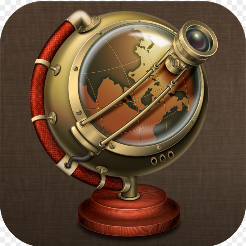 Steampunk Web Browser Icon Design PNG