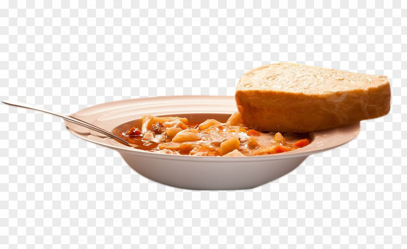 A Bowl Of Boson Soup With Toast Bread Borscht Full Breakfast PNG