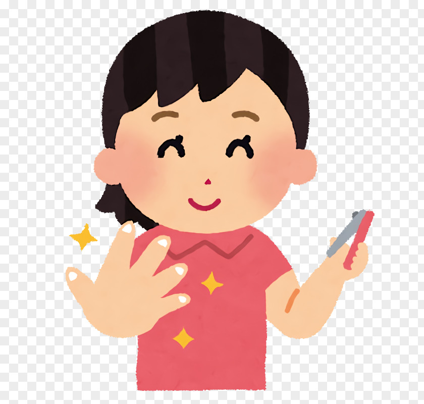 Cartoon Child Cheek Finger Gesture PNG