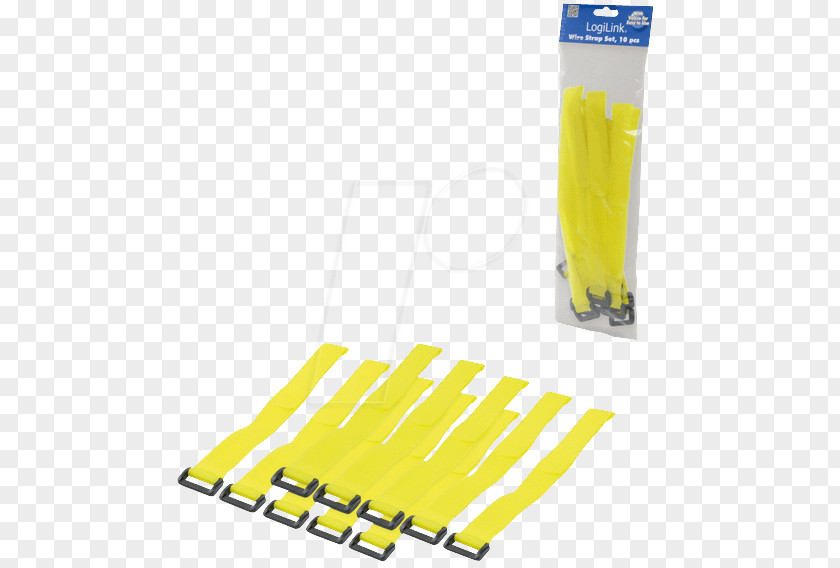 Tape Strip Electrical Cable Tie Hook-and-loop Fastener Velcro Yellow PNG
