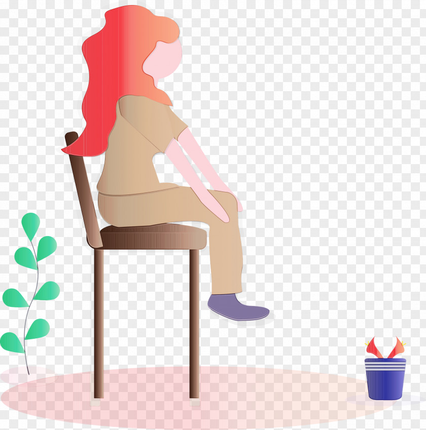 Cartoon Sitting Furniture Table Chair PNG