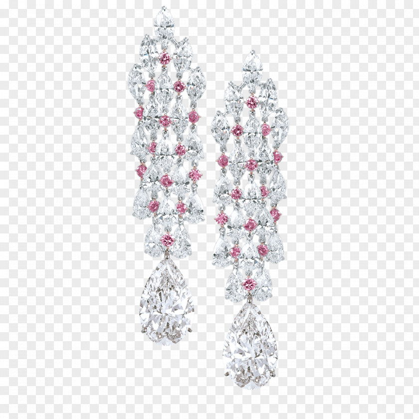 Diamond Border Earring Jewellery Gemstone Moussaieff Red PNG