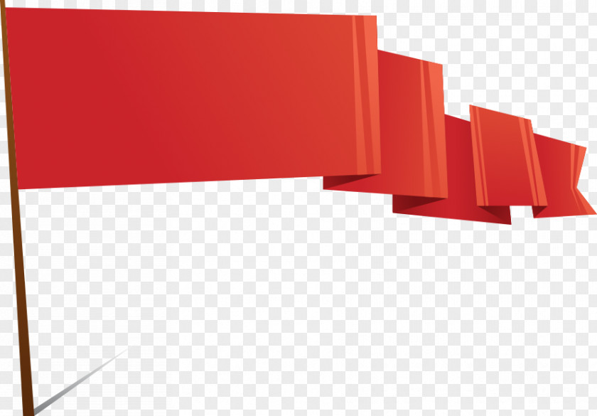 Three-dimensional Vector Illustration Gradient Red Flag Hongqi PNG