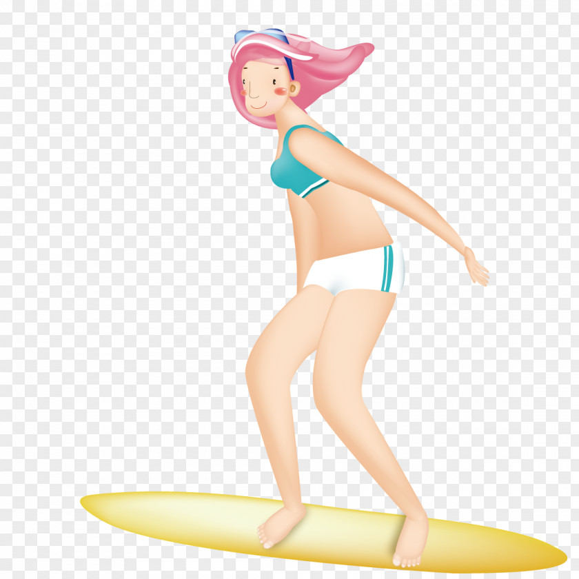 Surfing Beauty PNG