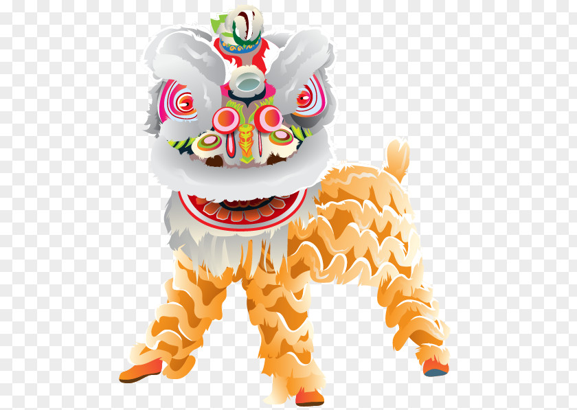 Vector Cartoon Lion Dance Chinese New Year PNG