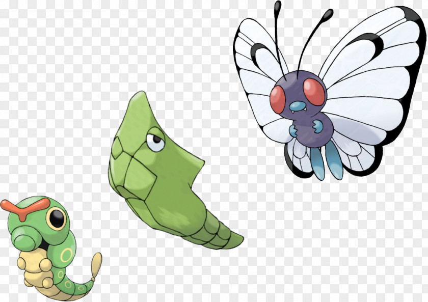 Adapted PE Journals Butterfree Pokémon Red And Blue Caterpie Metapod PNG