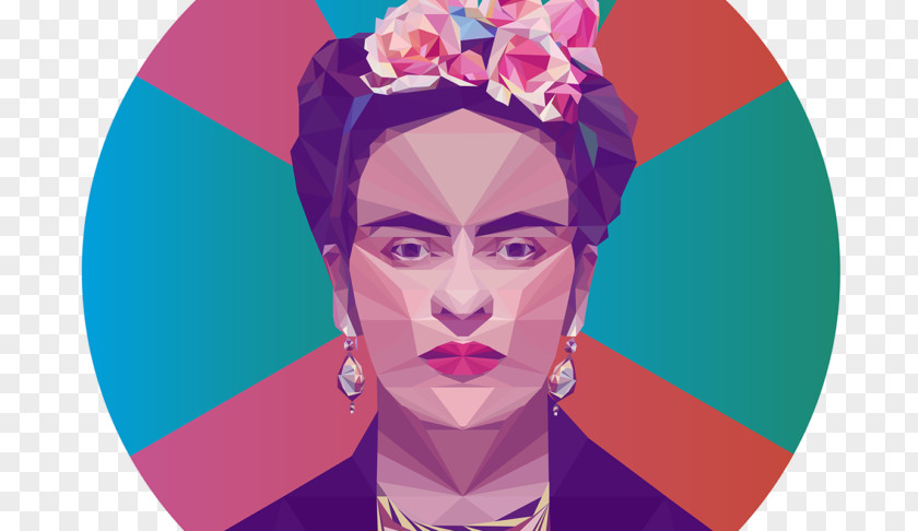 Frida Khalo Low Poly Portrait Artist Graphic Designer PNG