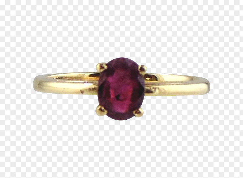 Ruby Amethyst Solitaire Solitär-Ring Gold PNG