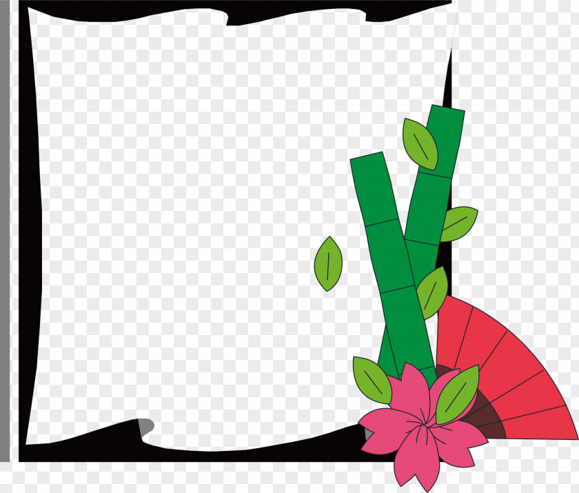 Beautiful Vector Japanese Border Adobe Illustrator Clip Art PNG