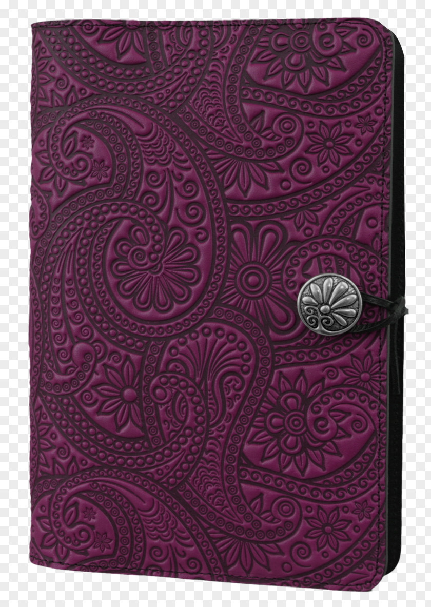 Paisley Motif Notebook Leather Purple PNG