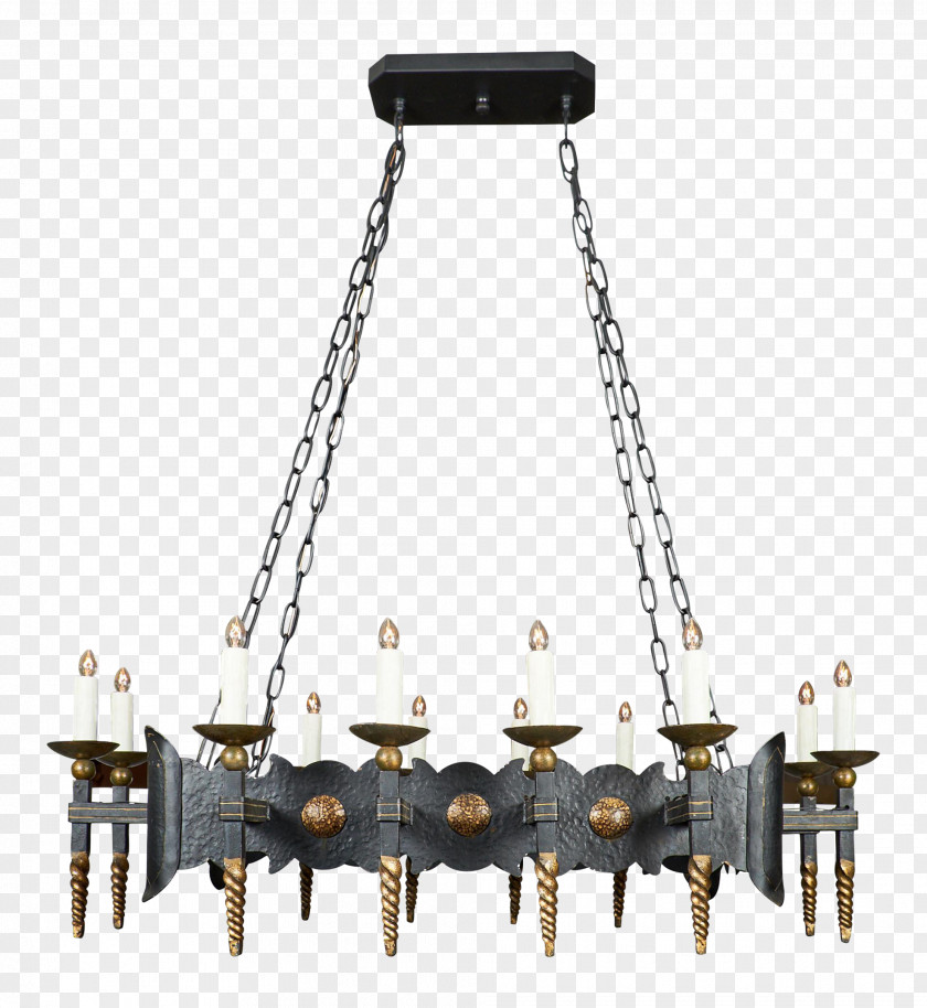 Iron Chandelier Renaissance Light Fixture Lighting Wrought PNG