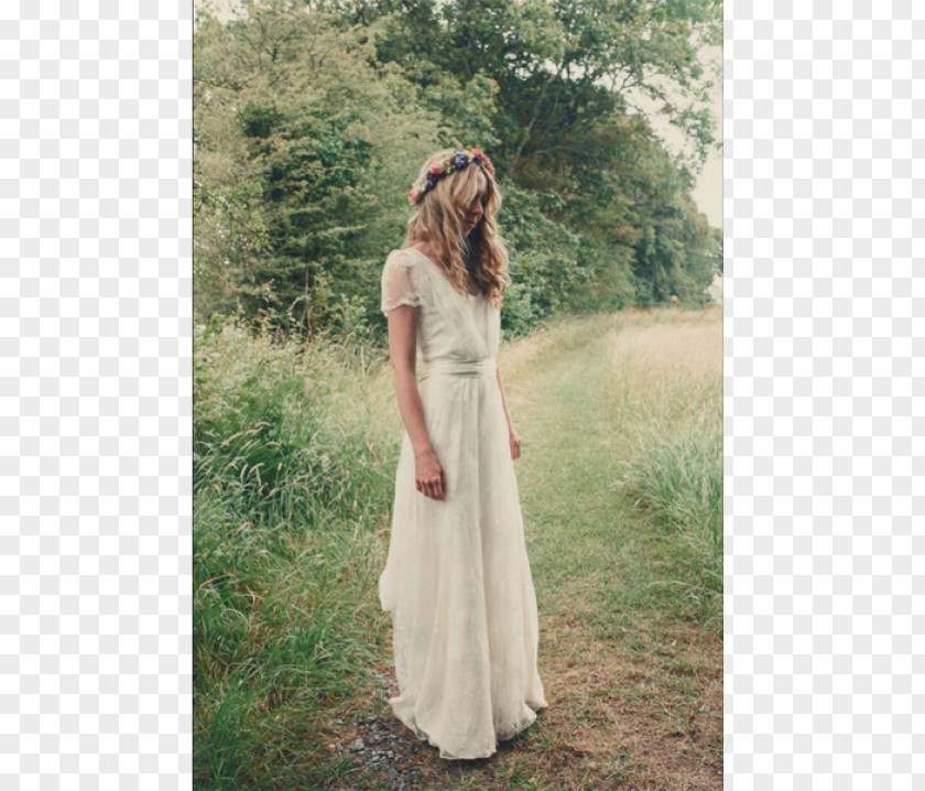 Boho Style Wedding Dress Bride Gown PNG