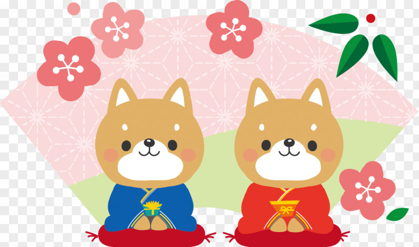 Dog Japanese New Year Card Christmas And Holiday Season Kagami Mochi PNG