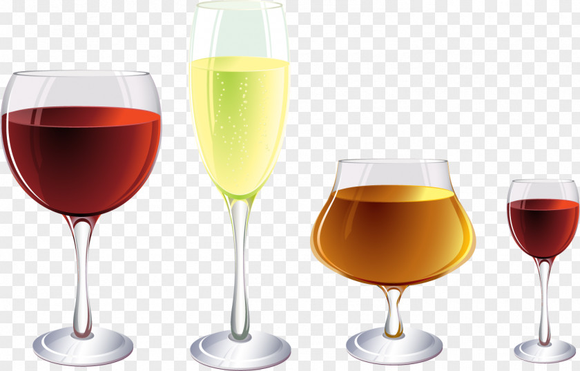 Vector Hand-painted Wine Glasses Red Glass PNG