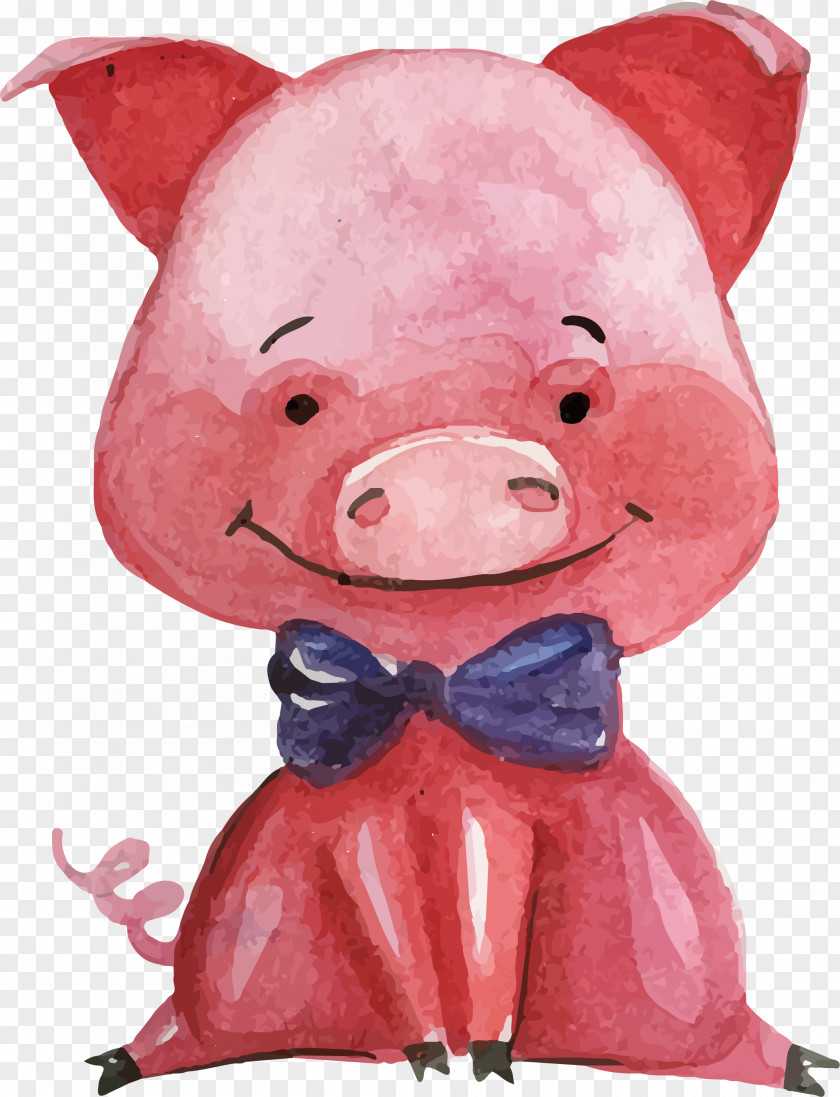 Vector Cute Pink Pig Domestic Miss Piggy Piglet Illustration PNG