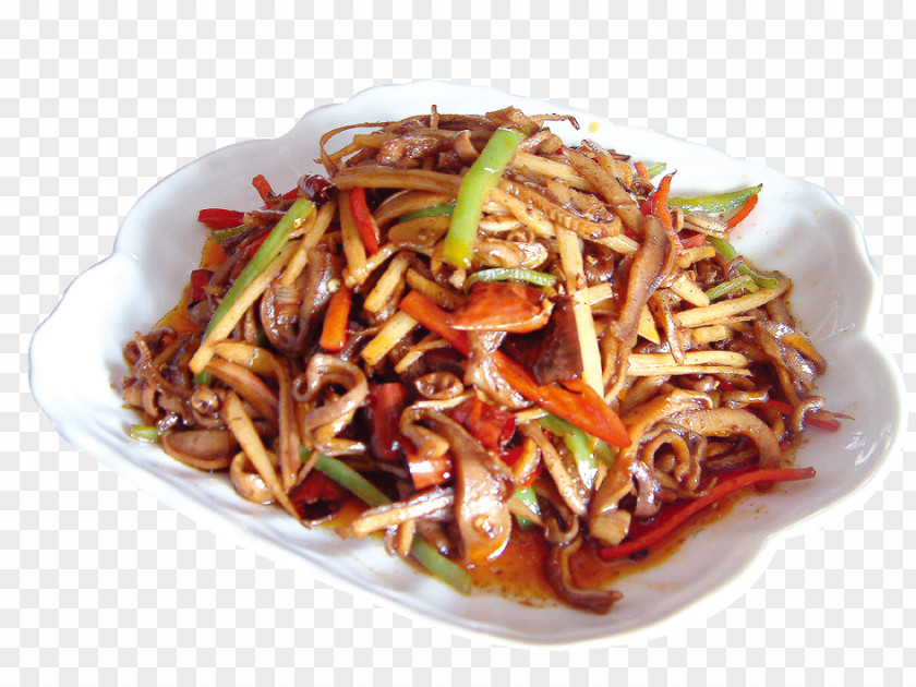 A Plate Of Spicy Dusi Chow Mein Chinese Noodles Lo Yakisoba Fried PNG