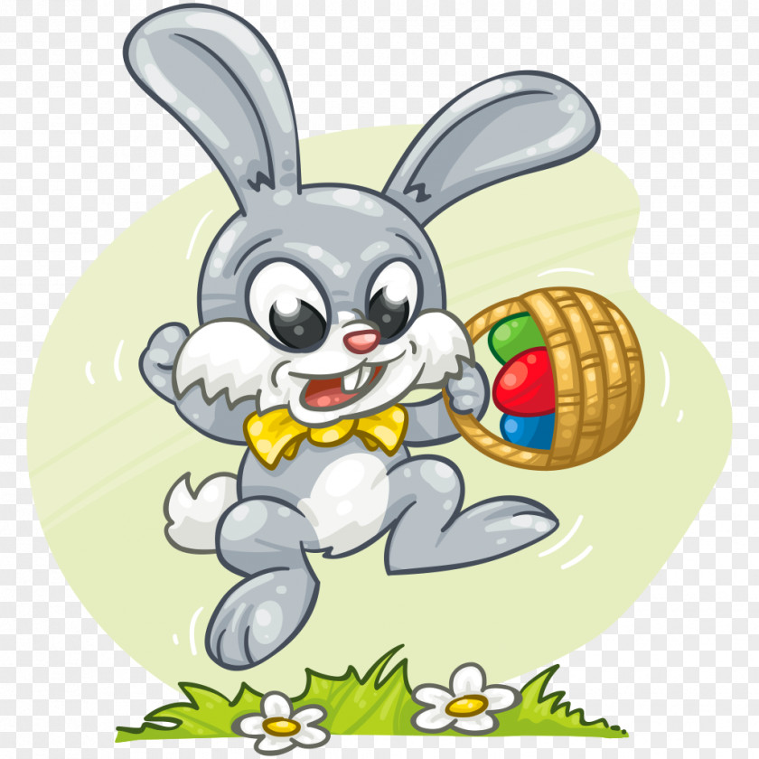 Easter Bunny Rabbit Egg Hunt Clip Art PNG