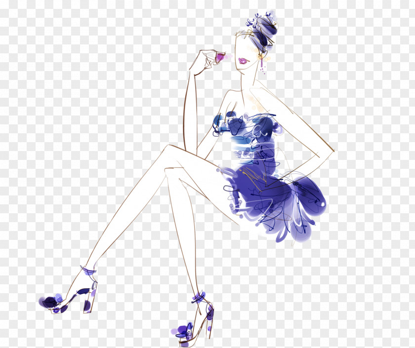 Hand-painted Elegant Woman Chanel Perfume Illustration PNG