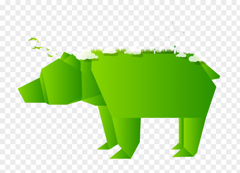 Vector Green Elephant Graphic Design PNG