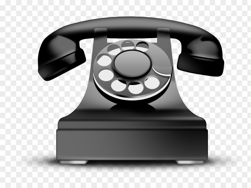 Black Phone Telephone Call Rotary Dial Landline Icon PNG