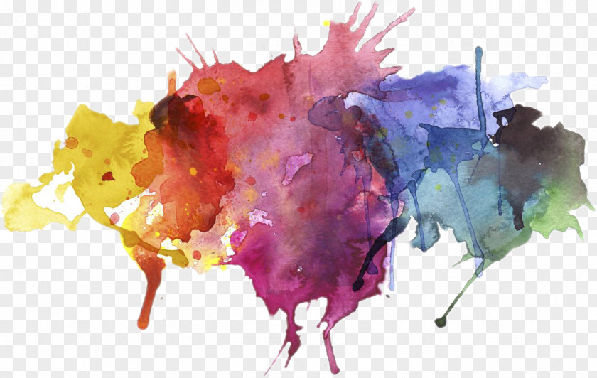 Color Splash Watercolor Painting PNG