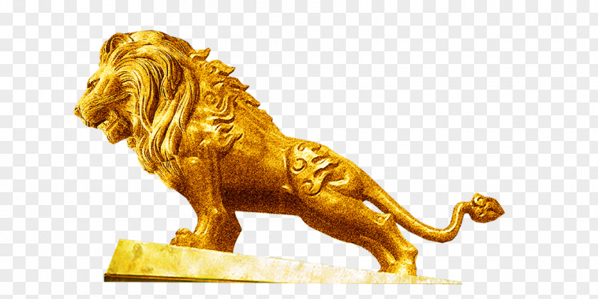 Lion Statue Download Gold PNG