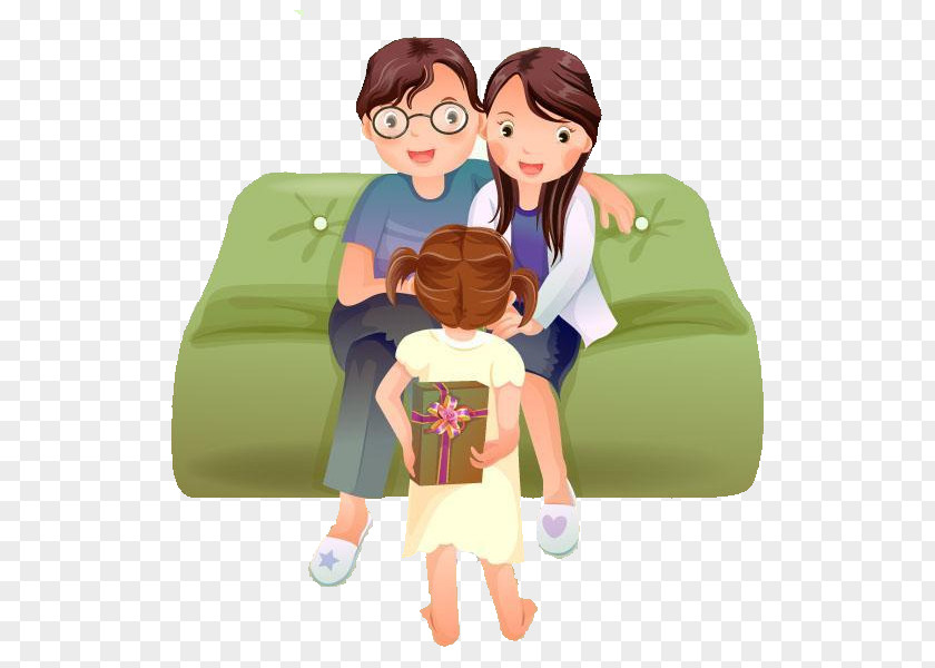 Cute Child Family Illustration PNG