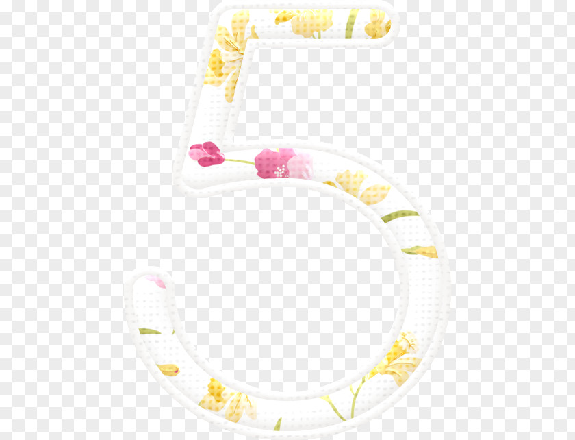 Number 5 Flower Numerical Digit Pattern PNG