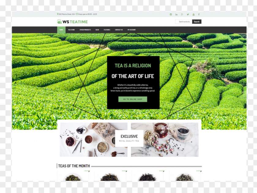 WordPress WooCommerce Tea Responsive Web Design Cafe PNG