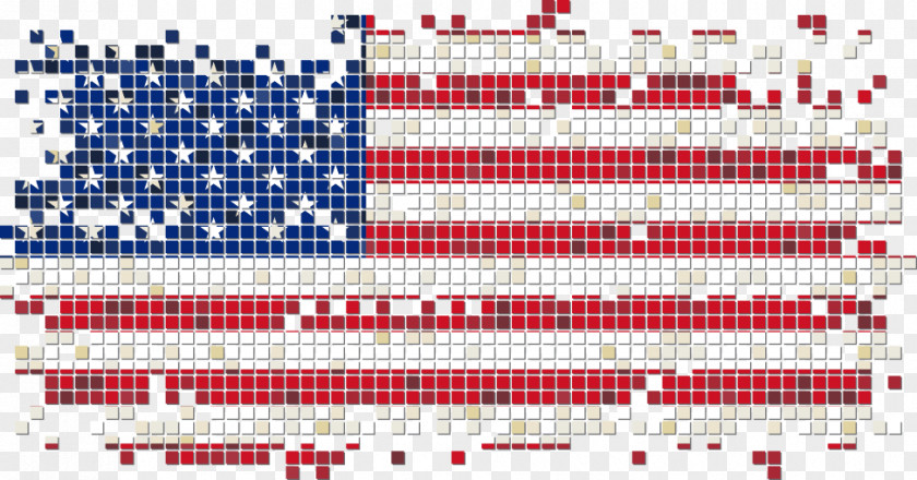 Vector American Flag Pixel Illustration PNG