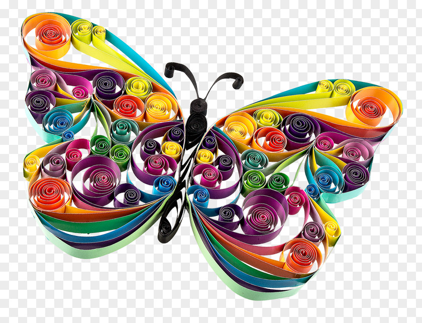 Butterfly Paper Quilling Art Idea PNG
