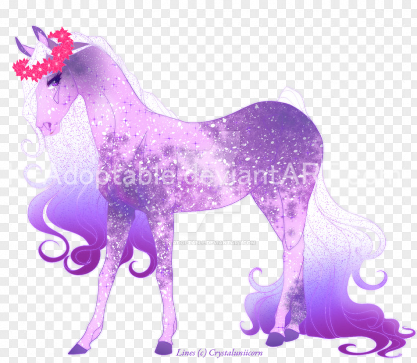 Mustang Stallion Unicorn Pack Animal Purple PNG