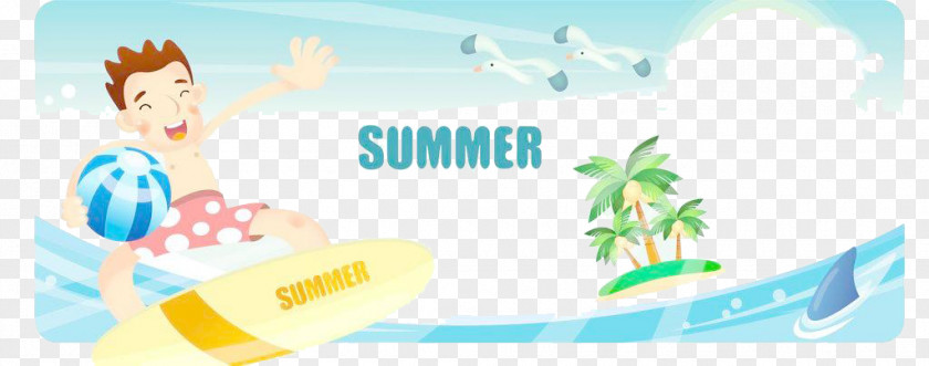 Summer Beach Advertising Illustration PNG